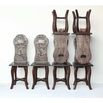 軽井沢彫 ダイニングチェアー 椅子6脚　T456 