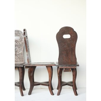 軽井沢彫 ダイニングチェアー 椅子6脚　T456 