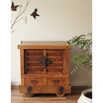 欅玉杢の小型車箪笥　C408