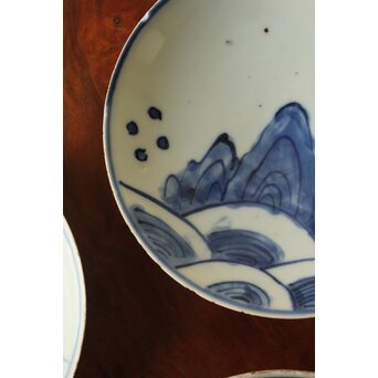蓬莱山 古染付 小皿 4枚1組　P373 