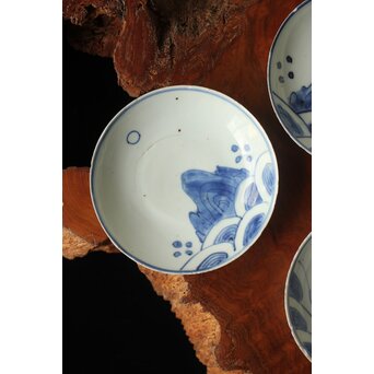 蓬莱山 古染付 小皿 4枚1組　P373 