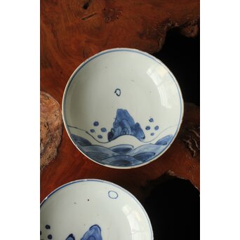 蓬莱山 古染付 小皿 4枚1組　P373 