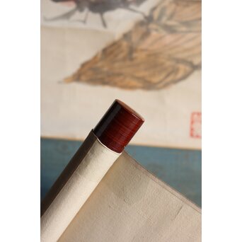 武者小路実篤 【筍と百合根】紙本軸装共箱　Z356 