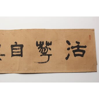 辻本史邑【活華自娯】横額扁額まくり 書　Z360 