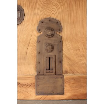 極太框 欅一枚板蔵戸　W082Y 