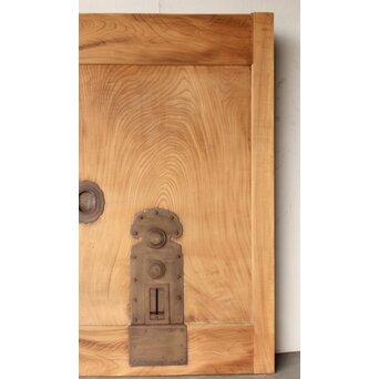 極太框 欅一枚板蔵戸　W082Y 