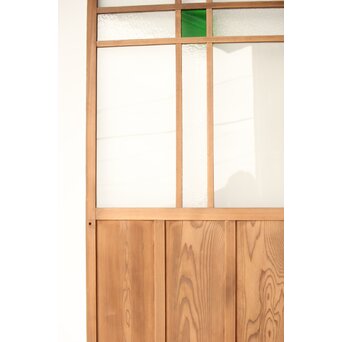 緑色ガラスの白木建具　GD0141 