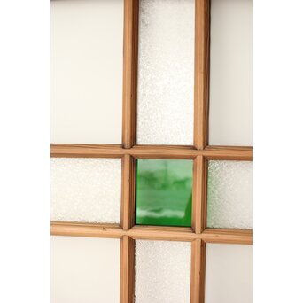 緑色ガラスの白木建具　GD0141 