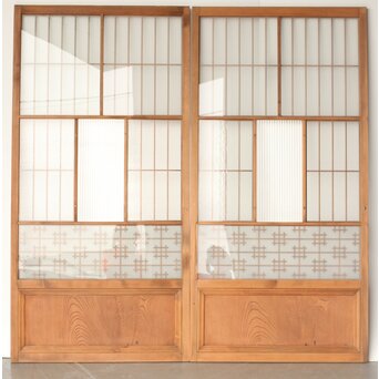 障子戸風 組子ガラス戸 2枚1組　GD0145 