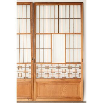 障子戸風 組子ガラス戸 2枚1組　GD0145 