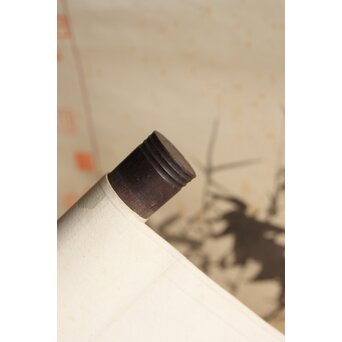 松林桂月 絖本描表装 兎と落款掛軸 篆刻家 中村蘭台印含　Z361 