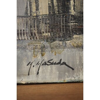 増田誠 ノートルダム 油彩10号 額装　Z362 