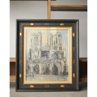 増田誠 ノートルダム 油彩10号 額装　Z362 