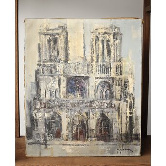 増田誠 ノートルダム 油彩10号 額装　Z362 