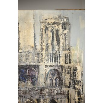 増田誠 ノートルダム 油彩10号 額装　Z362 