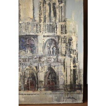 増田誠 ノートルダム 油彩10号 額装　Z362 