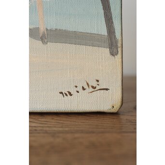 吉崎道治【上人岩】油彩　Z366 