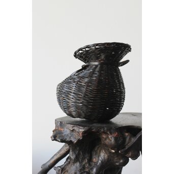 松斎 掛花籠 竹籠　U314 