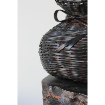 松斎 掛花籠 竹籠　U314 