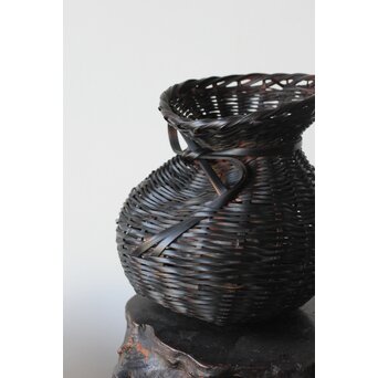 松斎 掛花籠 竹籠　U314 