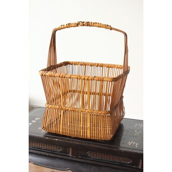 飯塚琅玕斎 竹工芸 花籠　U316 