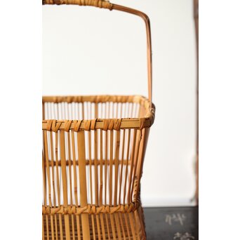 飯塚琅玕斎 竹工芸 花籠　U316 