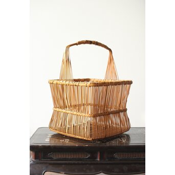 飯塚琅玕斎 竹工芸 花籠　U316 
