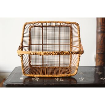 飯塚琅玕斎 竹工芸 花籠　U316 