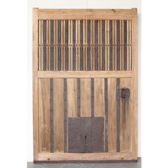 枯白木 鉄格子蔵戸　W084