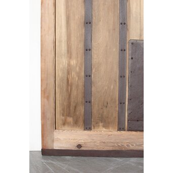 枯白木 鉄格子蔵戸　W084 