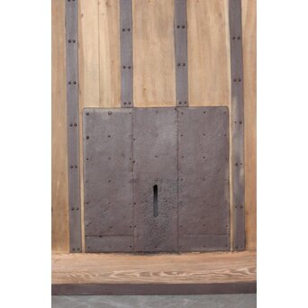 枯白木 鉄格子蔵戸　W084 