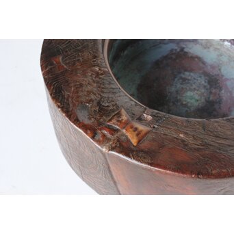 時代 埋本細工 天然木 大型瓶掛　X392 