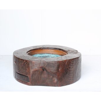 時代 埋本細工 天然木 大型瓶掛　X392 