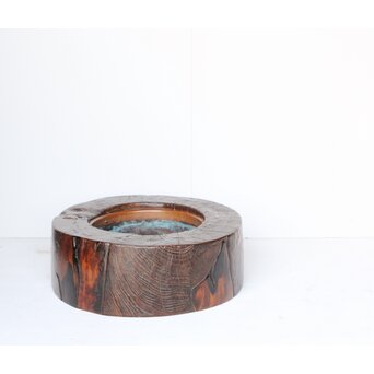 時代 埋本細工 天然木 大型瓶掛　X392 