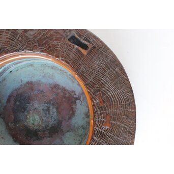 時代 埋本細工 天然木 大型瓶掛　X392 