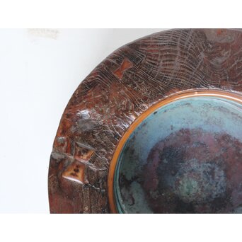 時代 埋本細工 天然木 大型瓶掛　X392 