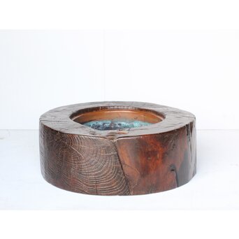 時代 埋本細工 天然木 大型瓶掛　X392 