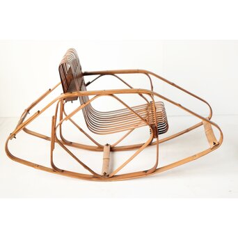 シバヤマ産業 バンブーロッキングキッズチェアー 竹椅子　U317 