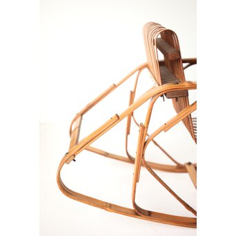 シバヤマ産業 バンブーロッキングキッズチェアー 竹椅子　U317 