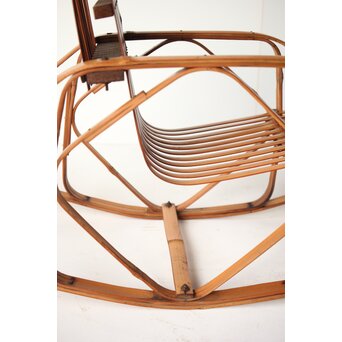 シバヤマ産業 バンブーロッキングキッズチェアー 竹椅子　U317 