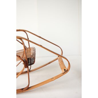 シバヤマ産業 バンブーロッキングキッズチェアー 竹椅子　U317 