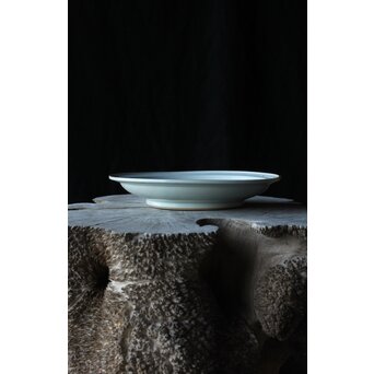 山口蓬春 河村蜻山 合作【野晒春誾図】飾皿　P376 