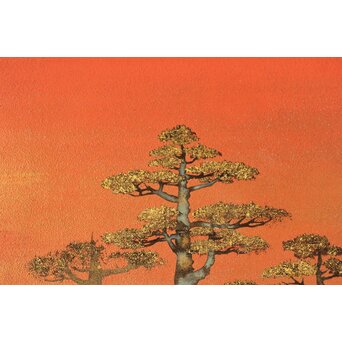 平川敏夫【薬師塔韻】日本画15号 共シール 額装　Z377 