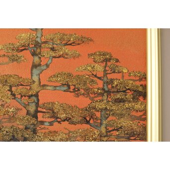 平川敏夫【薬師塔韻】日本画15号 共シール 額装　Z377 