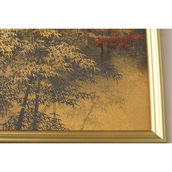 平川敏夫【薬師塔韻】日本画15号 共シール 額装　Z377 