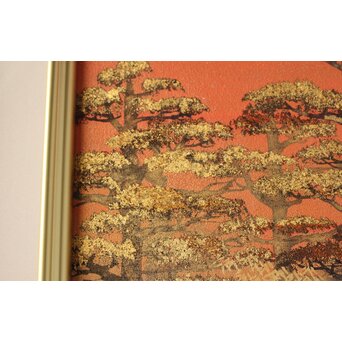 平川敏夫【薬師塔韻】日本画15号 共シール 額装　Z377 