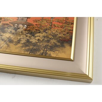 平川敏夫【薬師塔韻】日本画15号 共シール 額装　Z377 