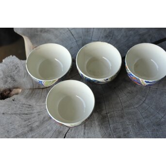 京焼か 墨流 煎茶碗五客　P381 