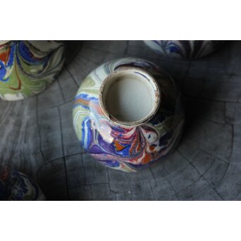 京焼か 墨流 煎茶碗五客　P381 