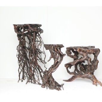 時代 根木 自然木 天然木 盆栽卓　X395 